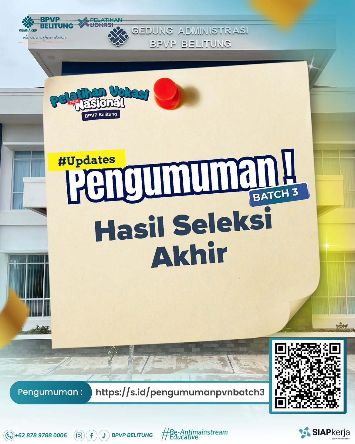 Pengumuman Hasil Akhir PVN Batch 3